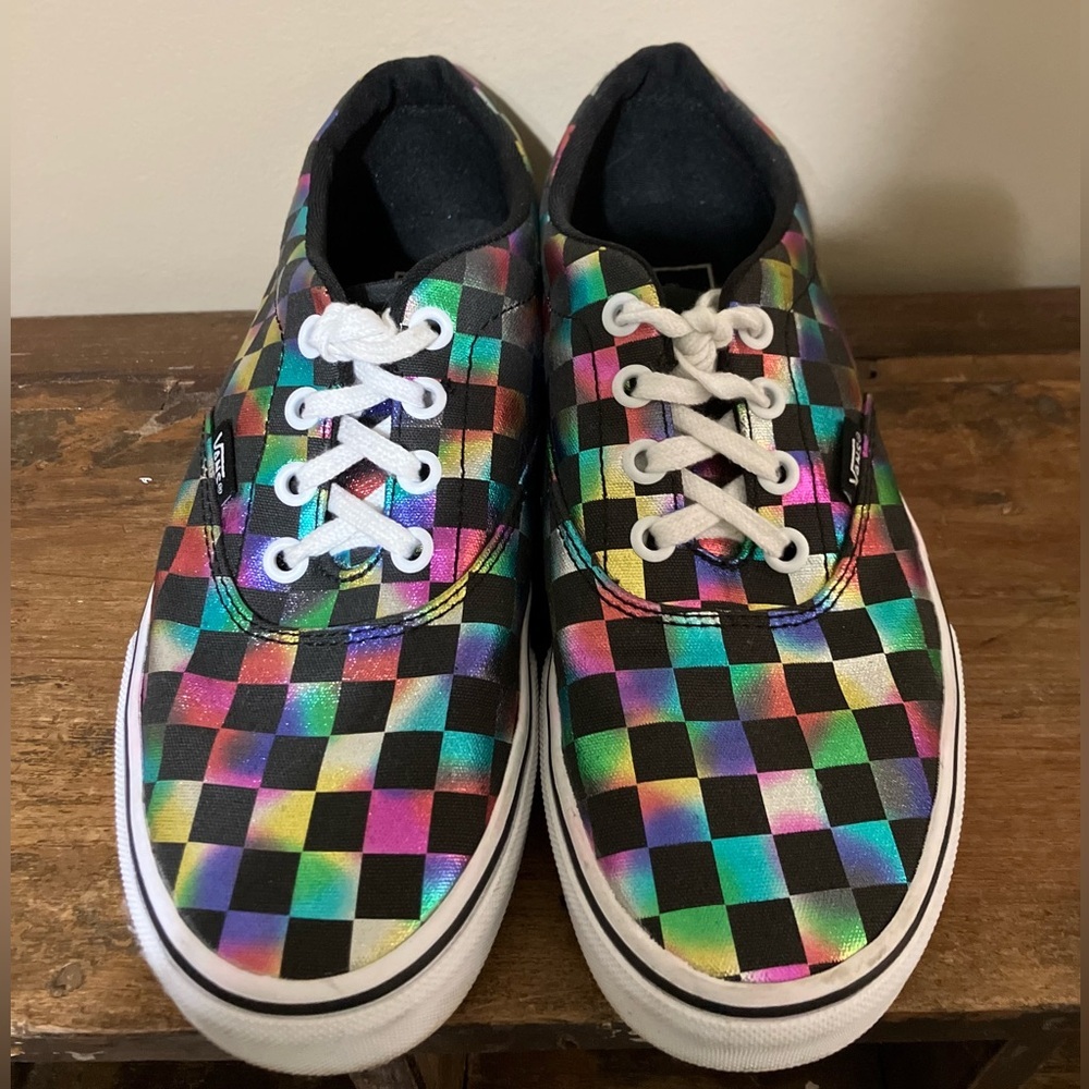 Vans Authentic Multi-Color Checkerboard Sneakers - Women's